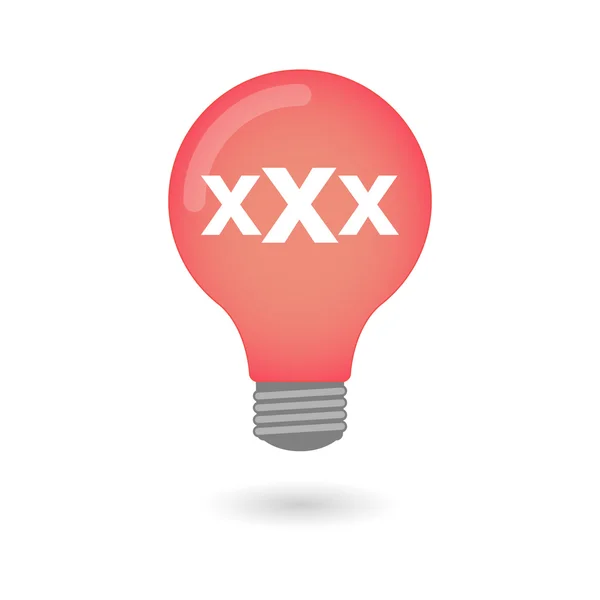 Lightbulb with a triple x sign — Stock Vector