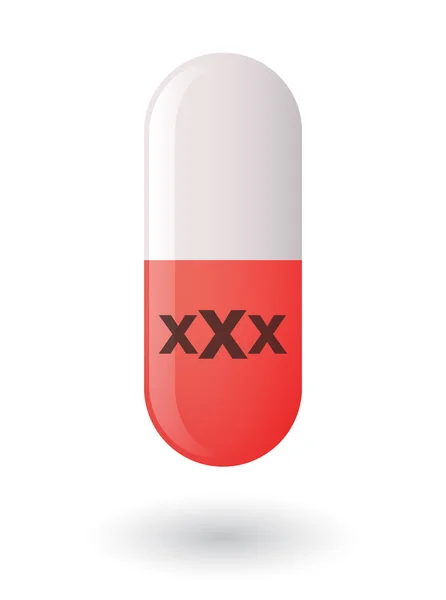 Pillola con un segno x tripla — Vettoriale Stock