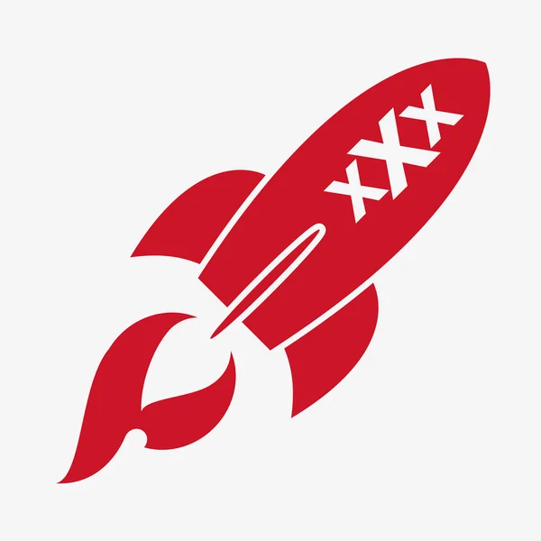 火箭与三重 x 标志 — 图库矢量图片