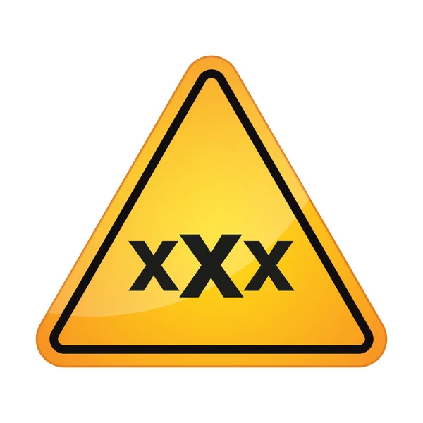 Señal de peligro con una señal triple x — Archivo Imágenes Vectoriales