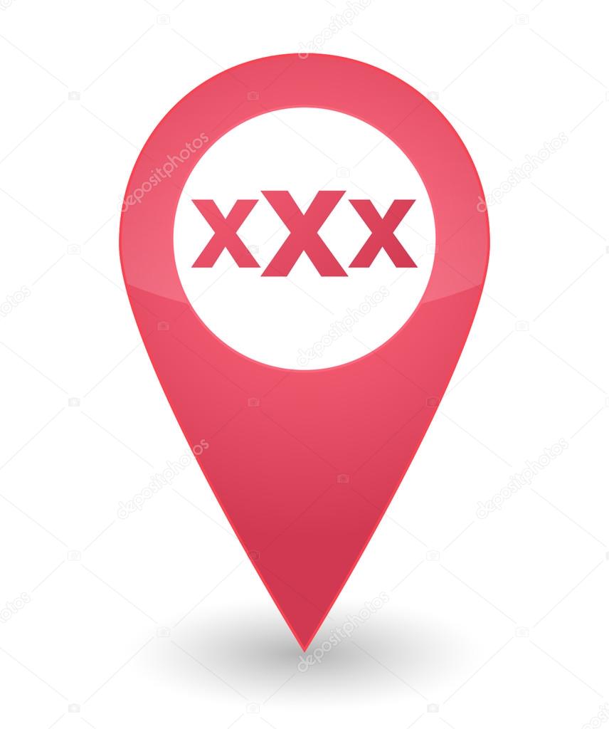 map mark with a triple x sign