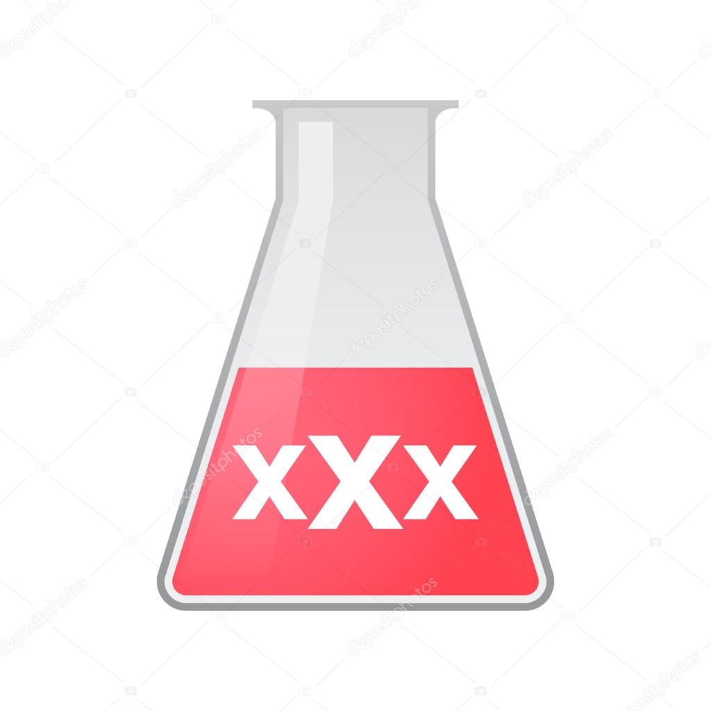 chemical test tube with a triple x sign