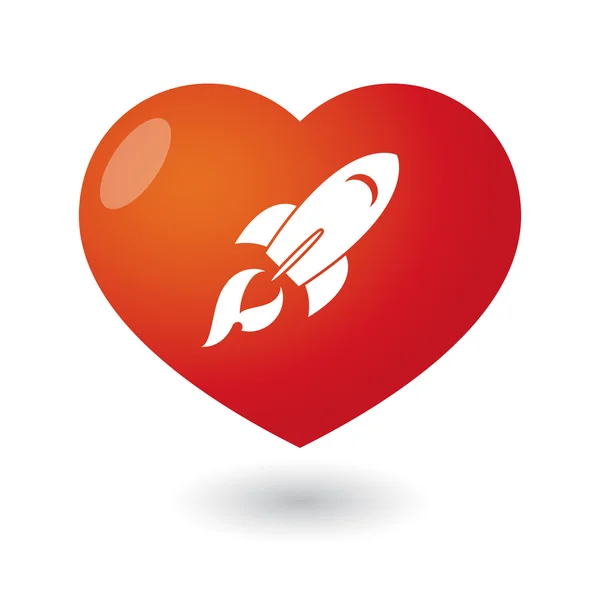 Heart with a rocket — Stock Vector