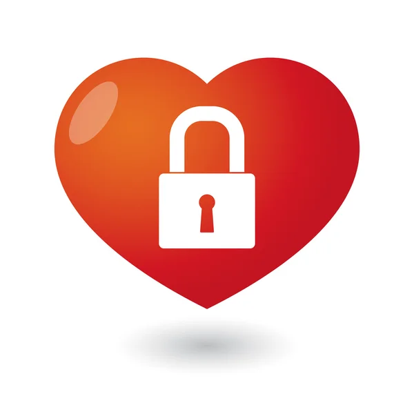 Heart with a lockpad — Stock Vector