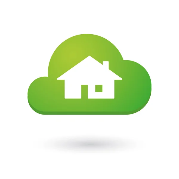 Wolk pictogram met een huis — Stockvector