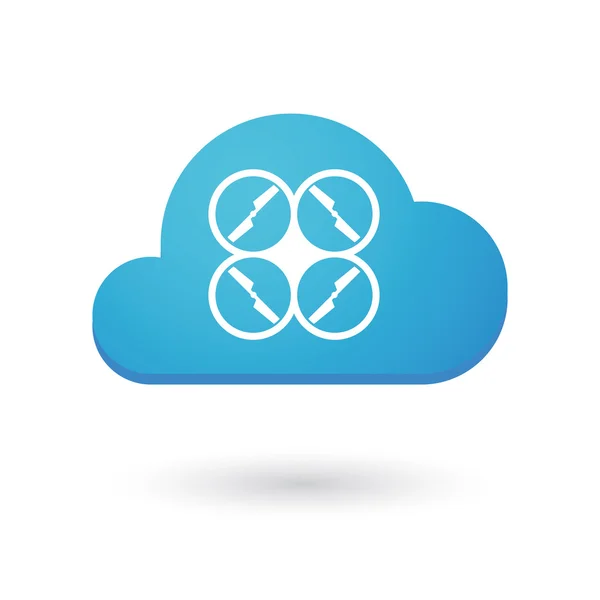 Bir dron simgesiyle bulut — Stockvector
