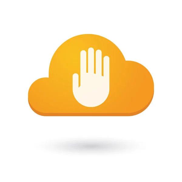 Icône Cloud avec une main — Image vectorielle
