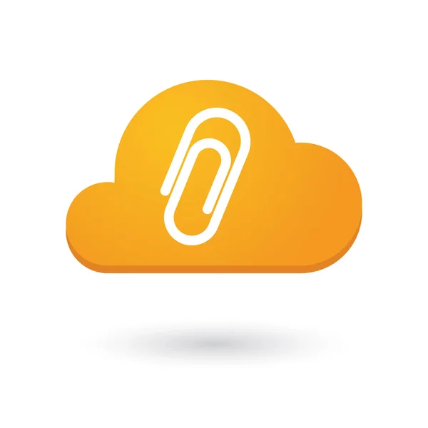 Icône Cloud avec trombone — Image vectorielle