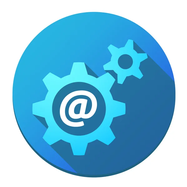 Ingranaggi con un segno email — Vettoriale Stock