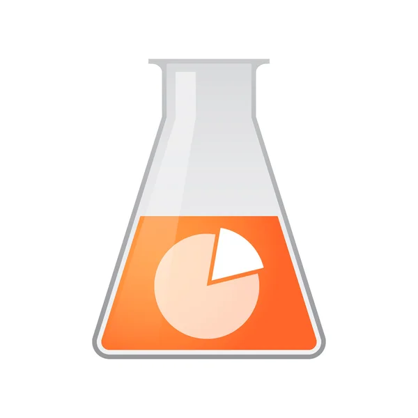 Chemical test tube with a pie chart — Stock Vector