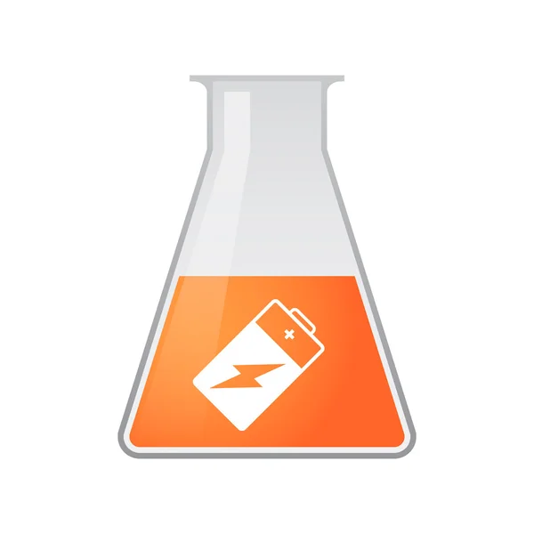 Chemisches Reagenzglas mit Batterie-Symbol — Stockvektor