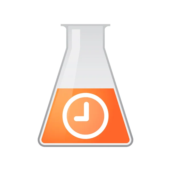 Tubo de ensaio químico com relógio — Vetor de Stock