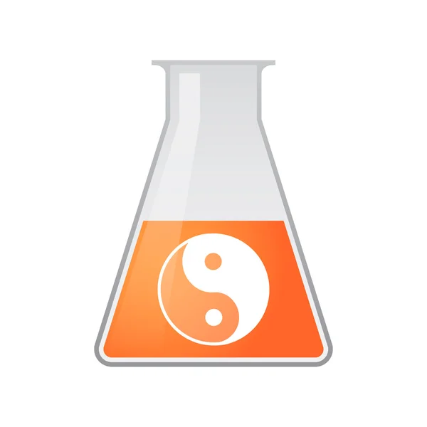 Химическая пробирка с иньяном — стоковый вектор