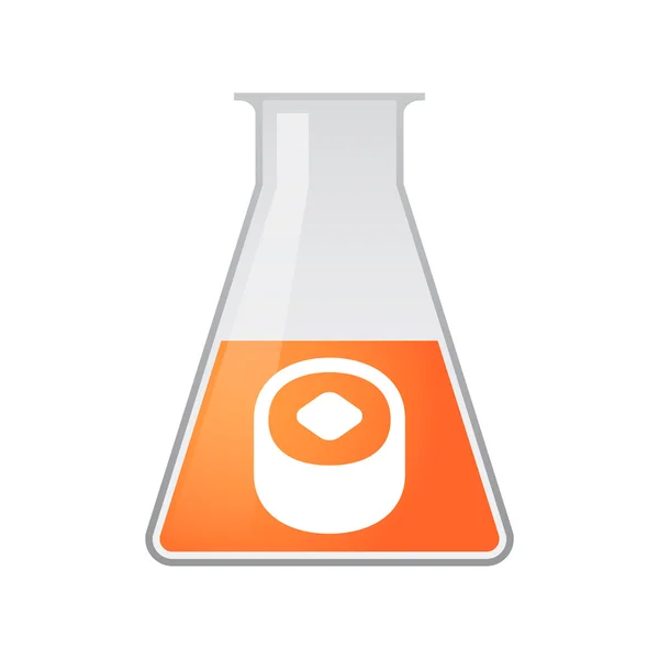 Chemische test-buis met een sushi — Stockvector