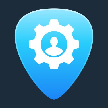 bir dişli ile Guitar pick