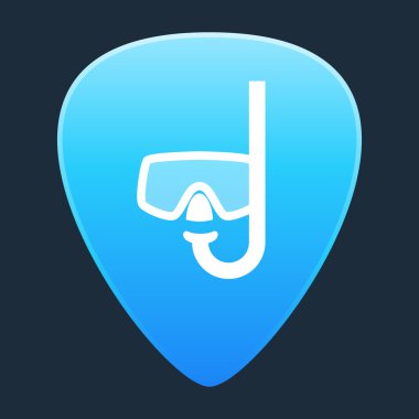 Guitar pick dalış gözlüğü ile