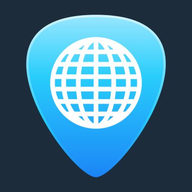 Guitar pick ile bir Dünya Haritası