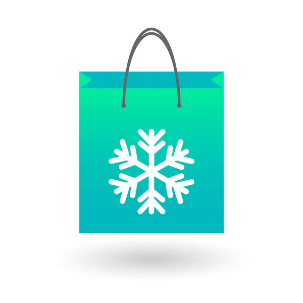 Bolsa de compras con un copo de nieve — Archivo Imágenes Vectoriales