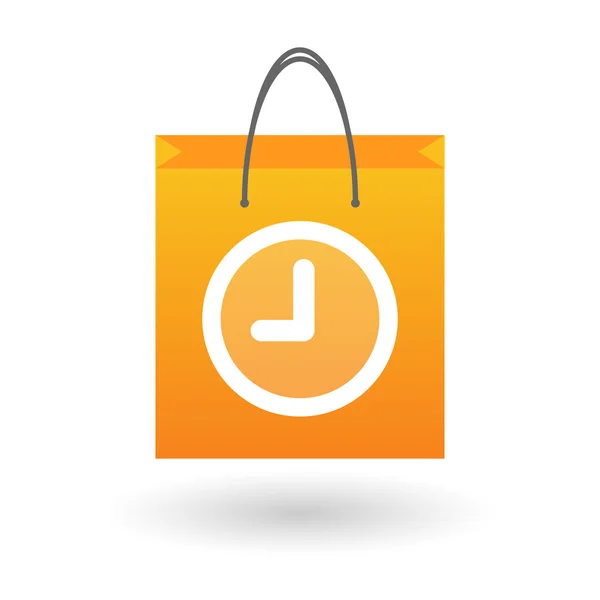 Bolsa de compras con un reloj — Vector de stock