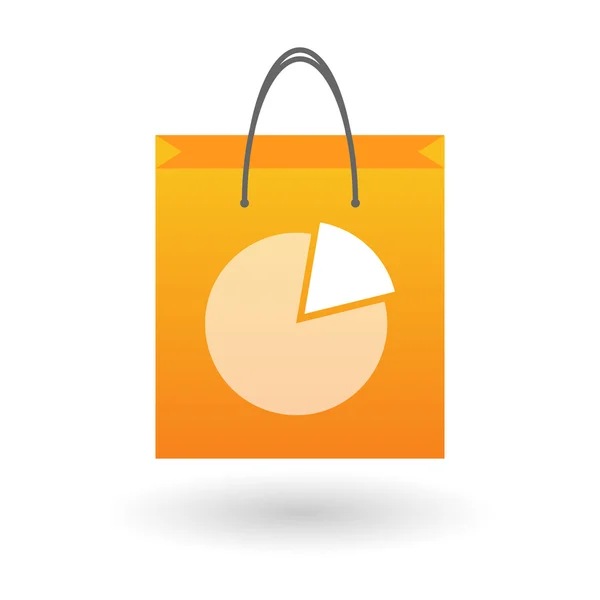 Shopping bag with a pie chart — Stock Vector