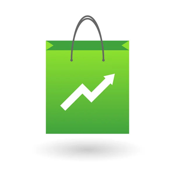 Shopping bag with a graph — Stock Vector