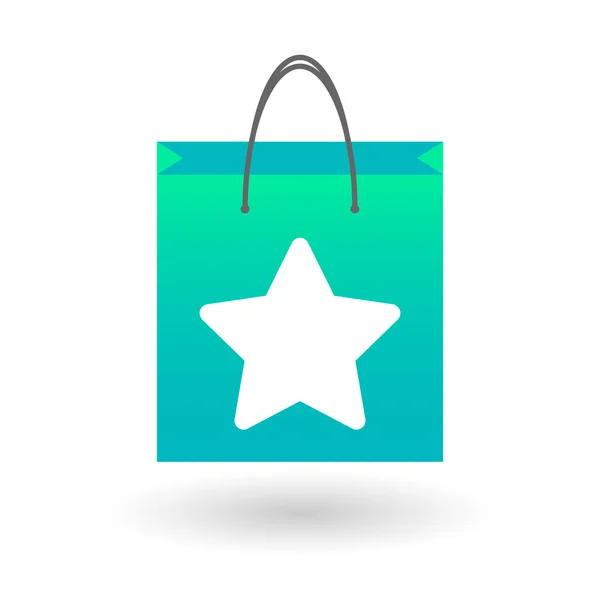 Shopping bag with a star — Stock Vector