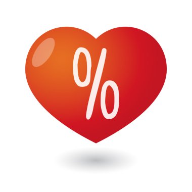 kalp yüzde işaretiyle