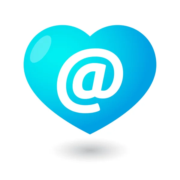 Heart with an email sign — Stock Vector