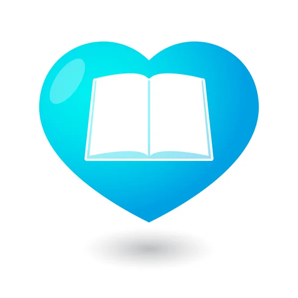 Hjärta med en bok — Stock vektor