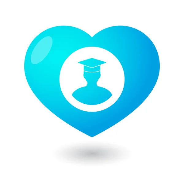 Coração com um avatar estudante — Vetor de Stock