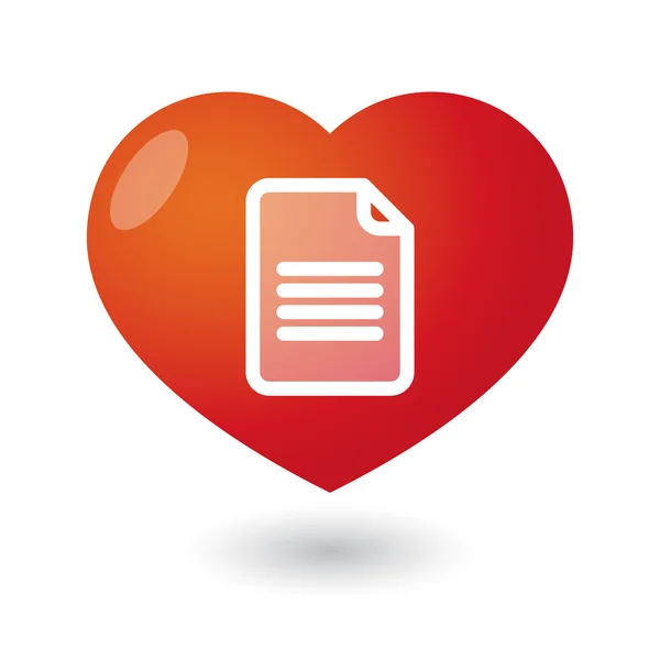 Серце з документом — стоковий вектор