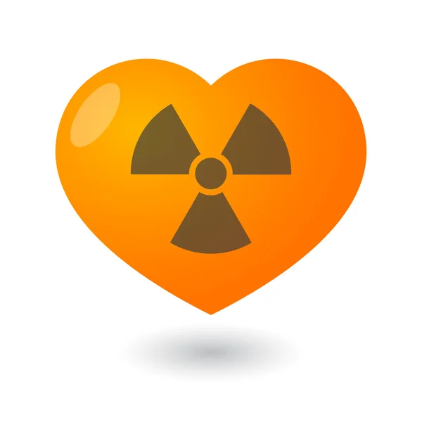 Heart with a radioactivity sign — Stock Vector