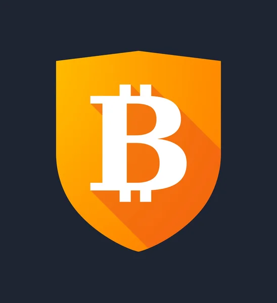 Bouclier avec un signe Bitcoin — Image vectorielle