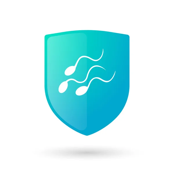 Shield with sperm — Stock Vector