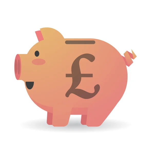 Piggy bank met een valutateken — Stockvector