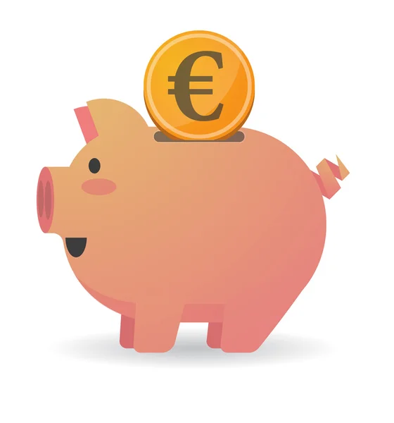 Piggy bank with a currency sign — Stock Vector
