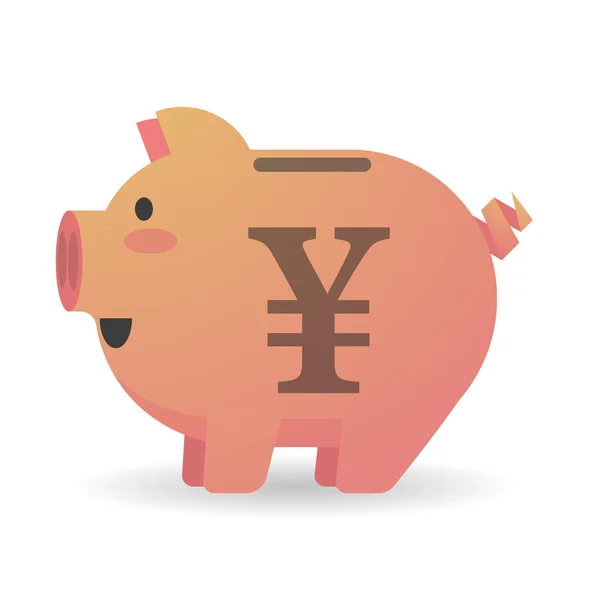 Piggy bank met een valutateken — Stockvector