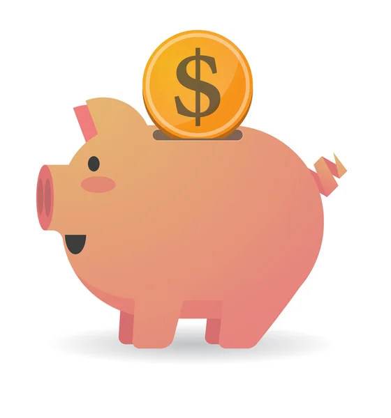 Piggy bank with a currency sign — Stock Vector