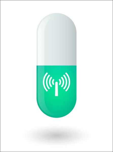 Pill with an antenna — Stock Vector