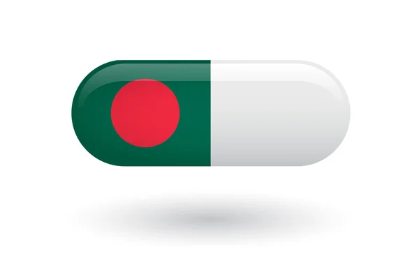 Pillola con una bandiera del bangladesh丸与孟加拉国的国旗。 — 图库矢量图片