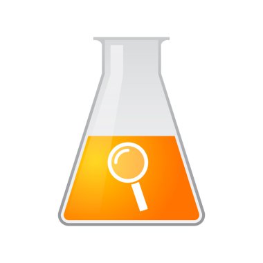 bir büyüteç ile kimyasal test tüpü