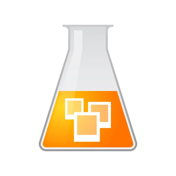 Chemische test-buis met een bos van foto 's — Stockvector