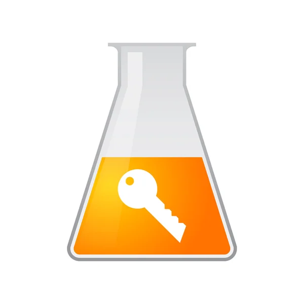 Kimyasal test tüpü ile a anahtar — Stok Vektör