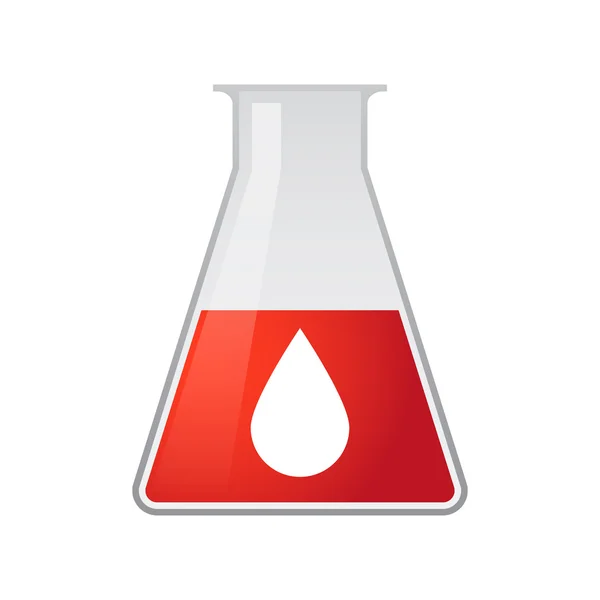 Chemisches Reagenzglas mit einem Blutstropfen — Stockvektor