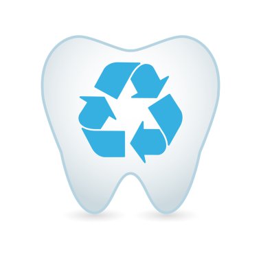 geri dönüşüm simgesi ile diş