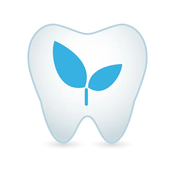 Зуб с иконой растения — стоковый вектор