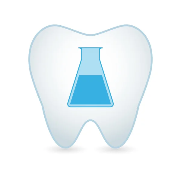 Зуб с химической пробиркой — стоковый вектор