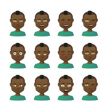 erkek avatar ifade kümesi
