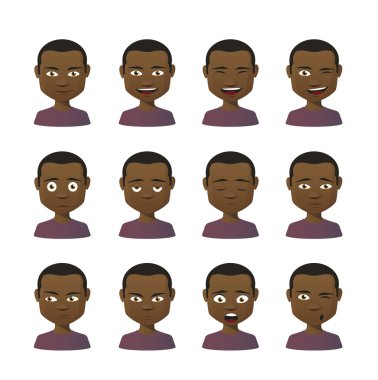erkek avatar ifade kümesi