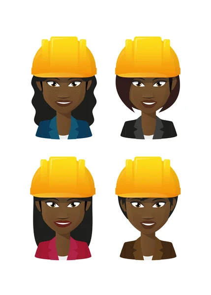 Female workers with a helmet — Stock Vector